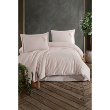 Clasy Panna Taş Çift Kişilik %100 Pamuk Çizgili Nevresim Takımı