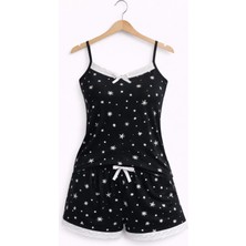 Belpa Sıla Sella Bamboo Kadın Şortlu Pijama Takımı – Askılı Dantel Detaylı