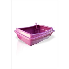 UltraMint Derin ve Geniş Taşırmayan Bordo Kedi Köpek Kum Kabı ve Tuvalet