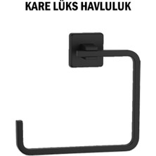 Tesitay Kare Lüks Havluluk Siyah Renk