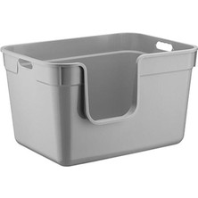 UltraMint Yarı Açık Kedi Tuvaleti 54X40X32 Gri, Konforlu ve Şık Tasarım