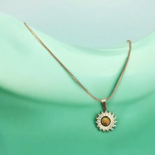 Reiz Unisex Kaplangözü Taşlı Güneş Işığı Kolye