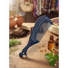 Efsoon Organics Retro Tasarım Dekoratif Horoz Figürlü Kemik Tarak Saç Tarağı – Manda Boynuzu Siyah