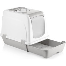 UltraMint Orta Boy Çekmeceli Kapalı Kedi Tuvaleti Seti 47X39,5X55CM, Hediyeli