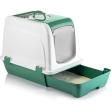 UltraMint Orta Boy Çekmeceli Kapalı Kedi Tuvaleti, Kürek Hediyeli, 47X39,5X55CM