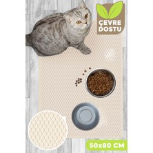 UltraMint Su Geçirmez Kedi ve Köpek Mama ve Tuvalet Paspası 50X80 cm Krem