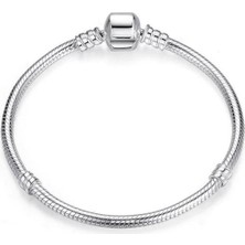 Kumi 925 Ayar Charm Uyumlu Klasik Yılan Zincir Gümüş Bileklik Sevgililer Günü Hediyelik