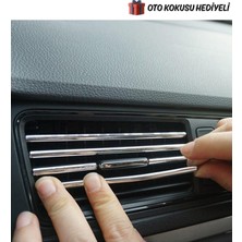 Normadia Renkli Çıta Krom Gümüş Araç Içi Klima Izgarası Süsü