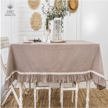 DNC Hometex Premium Keten Sütlü Kahve Özel Seri Masa Örtüsü