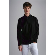 Paul & Shark Erkek Polo Yaka Düğme Kapamalı Kısa Kollu Siyah Polo Yaka T-Shirt 24411219-011
