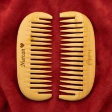 Hakiki Kişiye Özel Geniş Dilli Şimşir Tarak Seti | El Yapımı Premium