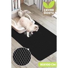 UltraMint Kedi Tuvaleti Önü Paspası 80X100 cm Siyah, Temiz ve Konforlu Alan