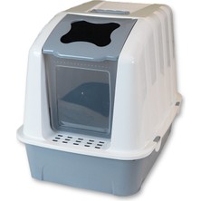 UltraMint Büyük Boy Kapalı Kedi Tuvaleti, Filtreli ve Kürekli, 59X41,5X47,5 cm