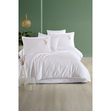 Clasy Panna Beyaz Tek Kişilik %100 Pamuk Çizgili Nevresim Takımı