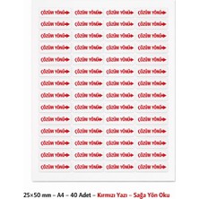 Defu 25X50 mm Yapışkanlı Çözüm Yönü Ok Etiketi 200 Adet (A4 5 Sayfa)