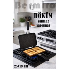 Granit Döküm Ocak Üstü El Tostu 25X18 cm Büyük Boy