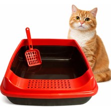 UltraMint Elekli Açık Kedi Tuvaleti, Kürek Hediyeli, Temiz ve Konforlu Kullanım