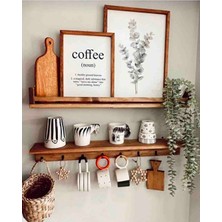 Dabanlıoğlu Mobilya 70 cm 2 Adet Raf Ahşap Baharatlık Kahve Köşesi Askılık Terek Mutfak