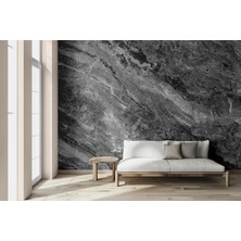 Grown Siyah ve Gri Mermer Desenli Duvar Kağıdı - Mutfak ve Banyo