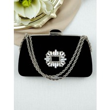 Gloriys Ayakkabı & Çanta Siyah Taşlı Abiye Çanta