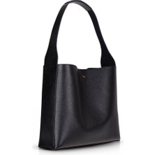 PLM Gün Boyu Konfor ve Zamansız Şıklık Sunan Hakiki Deri Kadın Omuz Çantası – Stella - Siyah