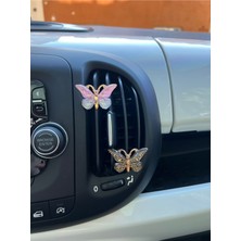 Normadia Araba Içi Kelebek Süsü Seti, Pembe ve Siyah, Havalı Tasarım