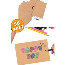 İstisna 50 Adet Premium Kalın Kraft Kağıt Not Yazmak Grafiti ve Projeleri için Zarf içi Not Kartları