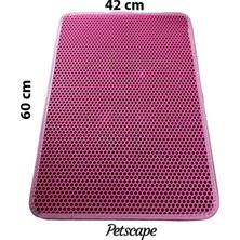 UltraMint Çift Katmanlı Pembe Kedi Tuvaleti Önü Paspası 60X42CM