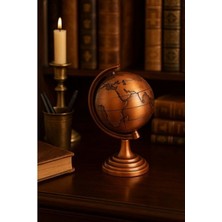 Marsilyan Ofis ve Ev Dekoru Için Metal Dünya Küresi Bronz – Masaüstü Süs, 13X9 cm