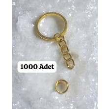 Boncukcu Abla Metal Anahtarlık Halkası Gold Renk Yuvarlak Aparatlı 1000 Adet Amigurumi ve Makrome Anahtarlık Hal.