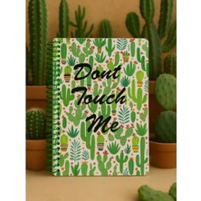 Marsilyan Kaktüs Desenli Spiral Kareli Defter – 80 Yaprak / 160 Sayfa – 18x24 cm