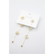 Beta Moda Hub Zirkon Taşlı Küpe - Altın