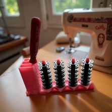 Dünya Makina Dikiş Makinesi Mıknatıslı Masura Koyma Aparatı 4'lü Tek Kutulu Kırmızı