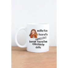 giftkonsept Milletin Hayatı Sürprizlerle Dolu Baskılı Komik Hediyelik Kupa Bardak