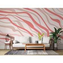 Grown Sade Pembe Çizgili Beyaz Duvar Kağıdı - Salon ve Oturma Odası