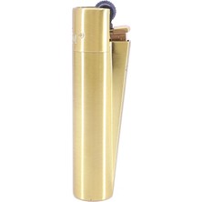 Şık Metal Çakmak, Mat Sarı Renk, Özel Kutuda Pratik Kullanım