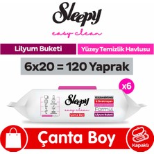 Sleepy Easy Clean Lilyum Buketi Yüzey Temizlik Havlusu Çanta Boy 6X20 (120 Yaprak)