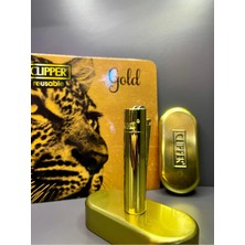 Full Metal Taşlı ve Gazlı Clipper Çakmak, Özel Kutulu, Şık ve Dayanıklı