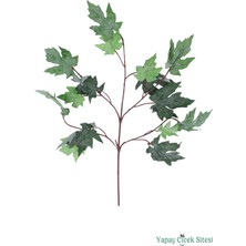 Yapay Çiçek Sitesi Yapay Çınar Ağacı Dalı 15 Yapraklı 70 cm 12 Adet Kapalı Yeşil