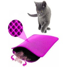 UltraMint Kedi Tuvalet Önü Paspası, 60X42 Cm, Pembe, Temiz ve Pratik Kullanım