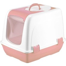 UltraMint Taşınabilir Pembe Kedi Tuvaleti, Yeni Model Plastik Kedi Kumu Kabı