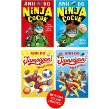 Dokuz Çocuk Anh Do Ninja Çocuk 1–2 & Şampiyon 4’lü Kitap Seti + Boyama Kitabı Hediyeli