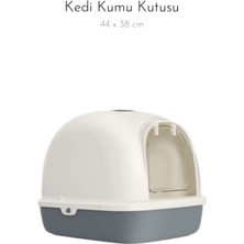 UltraMint Orta Boy Gri Kedi Kumu Kabini, Hijyen ve Konfor Için Tasarlandı