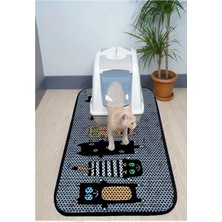 UltraMint Büyük Boy Elekli Tuvalet Önü Desenli Kedi Kumu Paspası 60X120 cm