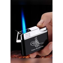 Kişiye Özel Siyah Gazlı Çakmak, Osmanlı Tuğrası ve Türk Deseni