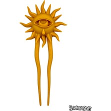 Snickerdoodles Golden Watcher Güneşin Gözü Topuz Tokası - Fransız Saç Pini - Gothic Saç Aksesuarı