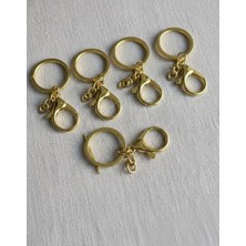 Boncukcu Abla 10 Adet Altın Kaplama Gold Metal Zincirli Papağanlı Yassı Ezme Anahtarlık