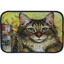 UltraMint Elekli Desenli Kedi Tuvalet Önü Paspası 60X45 Cm, Şık ve Kullanışlı Tasarım