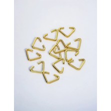 Boncukcu Abla Üçgen Anahtarlık Aparatı Gold 100 Adet Makrome Amugurumi Yapımı Tamamlayıcı Üçgen Halka