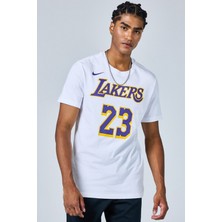 Nike Los Angeles Lakers Mens Tee White Grafik Baskılı Erkek Tişört Beyaz